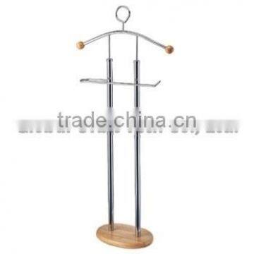 Nature Finish Wood & Metal Clothes Valet Stand Organizer, Valets Designer Valet Stand