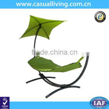 green hanging hammock swing bed outdoor with free stand and canopy