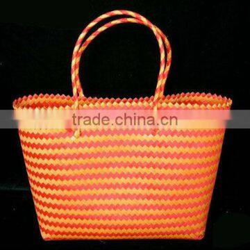 Shopping bag from plastic material at fashionable design,moq:1000pcs.