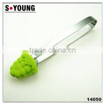 14045 5 Inch Mini Kitchen Food Tongs Silicone Stainless Steel Ice Tongs photo-6