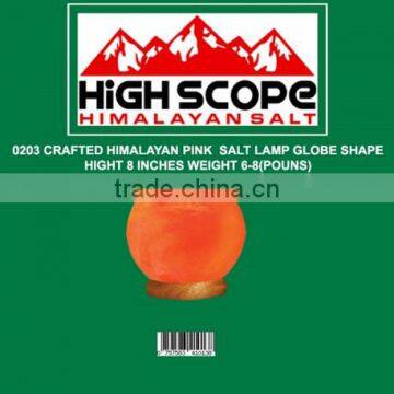 HIMALAYAN PINK CRYSTAL ROCK SALT LAMP CRAFTED GLOBE 8 INCHES HEIGHT