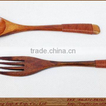Wholesale wooden spoon and fork set, jujube, color natural, 15*3.5cm