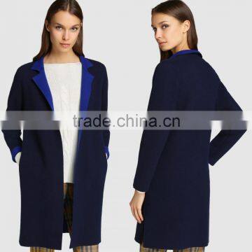 Double Women Coat Roberto Verino in Navy Blue Color Coat Model Long Jackt Coat Wgholesale Custom Clothing OEM