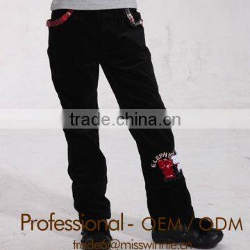 Girls fancy embroidery cotton pants