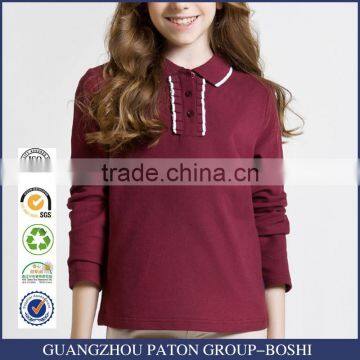 2017 spring selling student girls' long sleeve T-shirt, British solid color college long sleeve T-shirt
