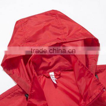 Factory Red Hoody Windproof Lady Coat Rain Coat photo-2