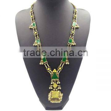 Vintage Ethnic Long Chain Silver Sweater Necklace Jewelry ,big Brand Jewelry