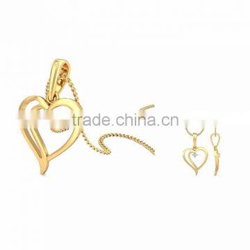 Latest Gold Plated Small CZ Stud Heart Pendant