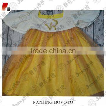 Wholesale Summer Girls Flower Print Wheat Embroideried Voile Dress Cotton Dress photo-6