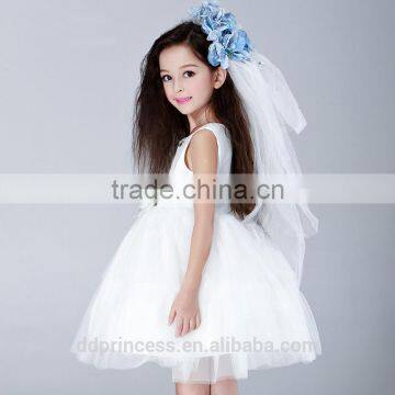 2017 Santi Kids Angel Dress White Flowers Princess Baby Girl Summer Dress photo-5
