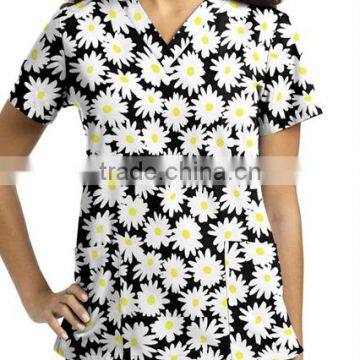 fashion! printed womens scrubs uniforms OEM