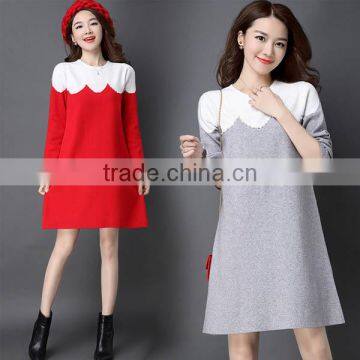 2017 Latest spring sweater dress for ladies Korean style women long sweater