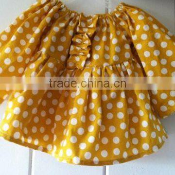 Ginger and White Polka Dot Smocked Dress Baby Girl Party Dress Frock Design Baby Polka Dot Dress photo-3