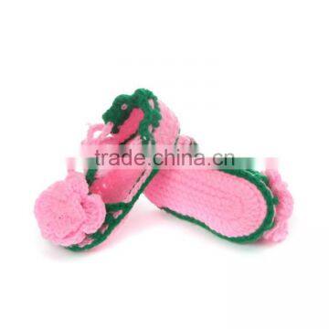 Summer Fashion Flower Hand Made Crochet Baby Toddler Shoes photo-4