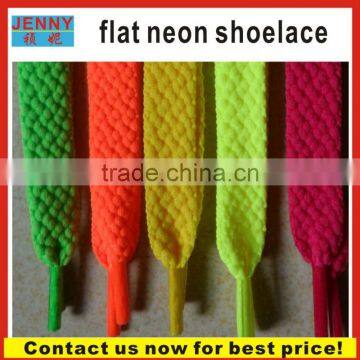 fashion flat polyester neon shoe laces / shoelaces