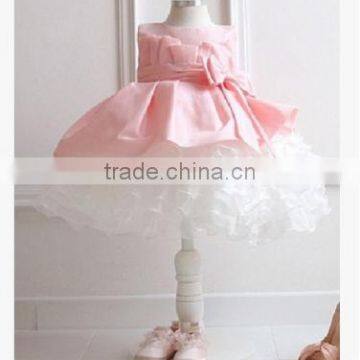 F10045A European Style Dress Pattern Girls Bowknot Party Dress photo-2
