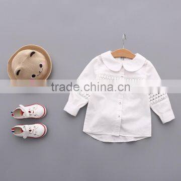 S33435W Girls Long Sleeve Shirt Baby Girls White Blouse Brand School Casual Shirts photo-3