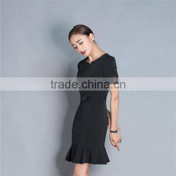 OEM Summer Pencil Elegant Airline Stewardess Uniform Fish Tail Career Dress photo-4