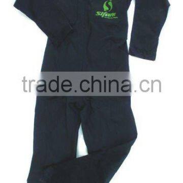 Black Coton Uniform Coverall with Contrast Shoulder