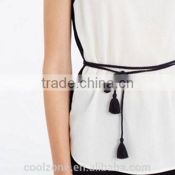 New Arrival Hot Selling Sleeveless High Neck Models Chiffon Blouse photo-5