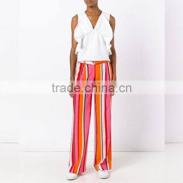 New Trendy Multicolored Striped Ladies Fashion Pants photo-5