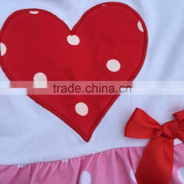 2016 Valentine's Day Design Girls Outfitskids Clothing Long Sleeves Pant Suit Heart Top Red Pant Girls With Accessories photo-3