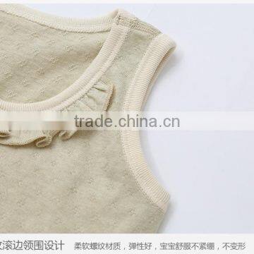 Wholesale Baby Girls Boys Unisex Plain Organic Cotton Vest Bodysuit photo-3