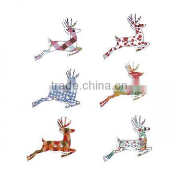 Wood Sewing Buttons Scrapbooking 2 Holes Christmas Reindeer At Random