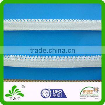 Top quality shiny edge knitted picot elastic tape for garment accessories