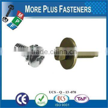 Taiwan M3 M12 M4-0.7 x 8mm DIN 965 Phillips Drive Flat Head Grade A2 Stainless Steel Machine Screw with Hex Double Lock Washer