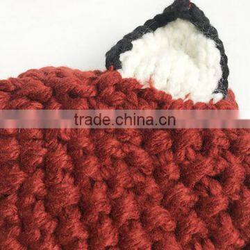 Hot Sale Winter Lovely Fox Crochet Beanie Hat Scarf Set for Baby photo-3