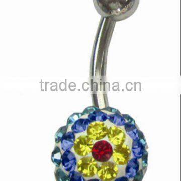 Body piercing jewelry button ring