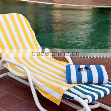 Hot sale 100% cotton wholesale stripe hotel pool large beach towel custom