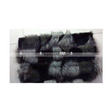 three colour jacquard faux fur fabric