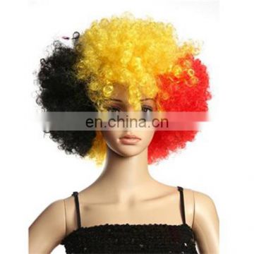 MPW-0513 Football fans sport Belgium team supporter cheering theme afro wig