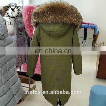 Irisfox 2016 Winter Warm Fox Fur Lining Fox Fur Hooded Coat photo-2