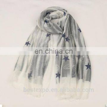 wholesale women fashionable chiffon scarf chinna factory star print shawl scarf