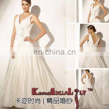 EB964 Noble taffeta with delicate beaded embroidery new wedding dress