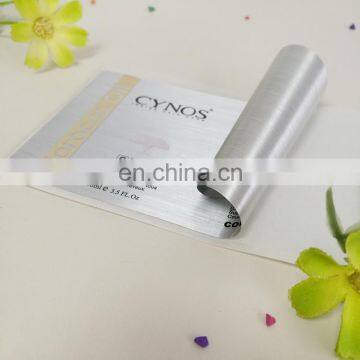 China Manufacture 100ml Morocco Oil Adhesive Label Printing Aluminium Silver Foil Sticker photo-2