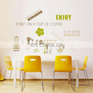 50x70cm English Letters DIY living room kitchen Coffee Decoration free Removable pvc home decor wall sticker