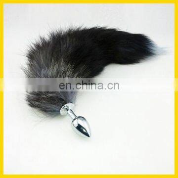 silver big large size metal cosplay rabbit tails anal plug