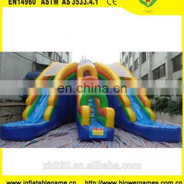 Hot sale water three slide rail inflatable pool slide