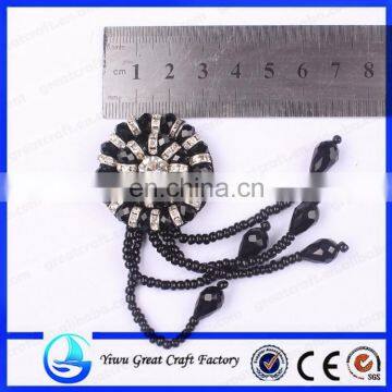 Specializing in the production of high-grade crystal shoe flower handmade beaded black shoes accessories 2015 new flowers