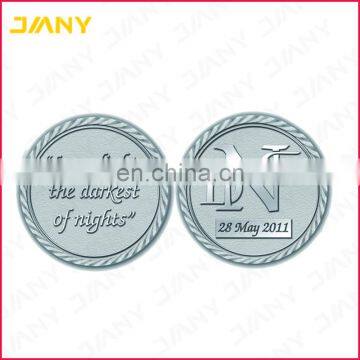 Factory Directly Custom Metal Sliver Plated Wedding Coins