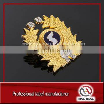 Eco-friendly High Quality Shiney Gold Plated Logo Enamel Centre Type And Military Cluth Type Promotion Cheap Custom Pin Badge