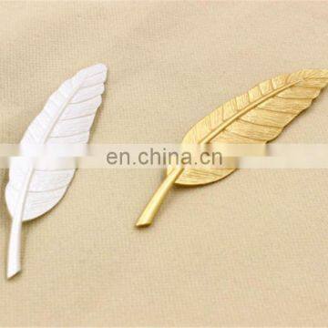 Feather shape safety pin brooch lapel pin manufacturers china