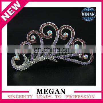 2017 New Popular peacock crystal Rhinestone hair combs for wedding bridal hair accessory