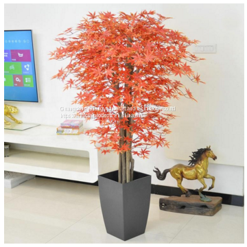 silk cloth leaf fiberglass trunk artificial maple tree potted