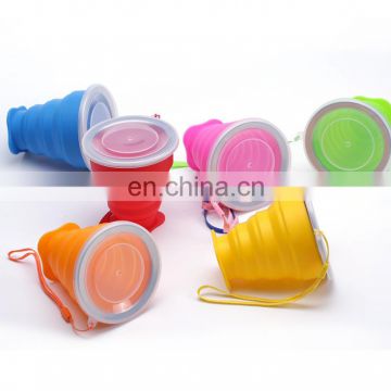 Creative silicone outdoor folding mouthwash cup for everyday life with cover