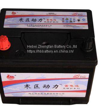 zhengfan battery 12v 60ah lead acid MF automotive car  battery 6-QW-60 55D23R/L CAR BATTERY